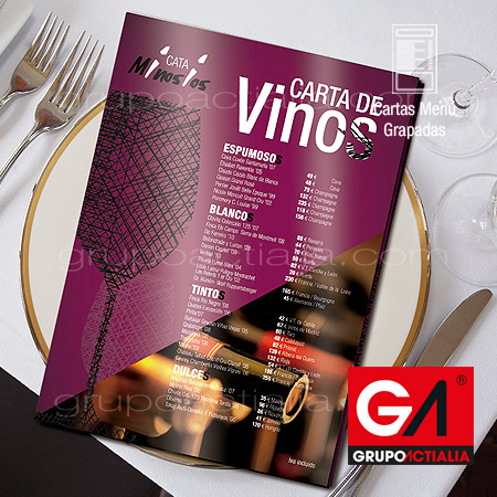 Diseño Gráfico · Impresión · Cartas Menú Restaurantes · Grapadas A4