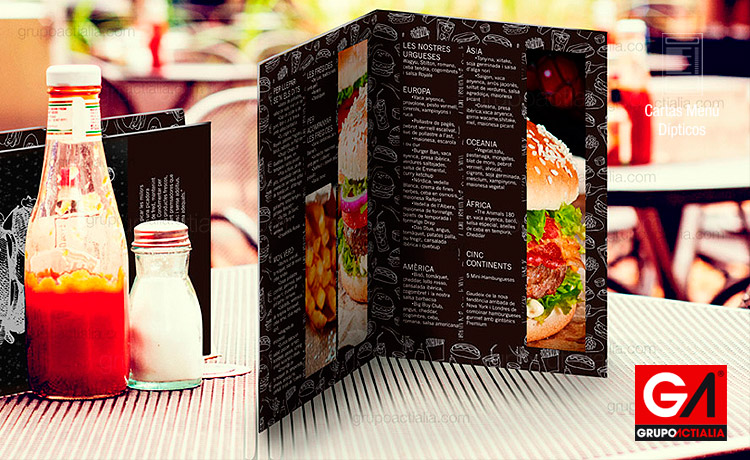 Diseño Gráfico · Impresión · Cartas Menú Restaurante · Dítptico A4