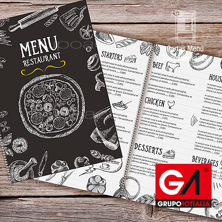 Diseño Gráfico · Impresión · Cartas Menú Restaurantes · Encuadernadas A4