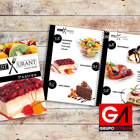 Diseño Gráfico · Impresión · Cartas Menú Restaurantes · Libro Encuadernadas A5 Glasofonado Brillo