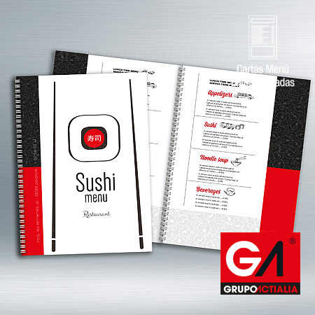 Diseño Gráfico · Impresión · Cartas Menú Restaurantes · Libro Encuadernadas A5 Glasofonado Mate