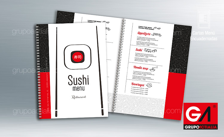Diseño Gráfico · Impresión · Cartas Menú Restaurante · Libro Encuadernadas A5 Glasofonado Mate