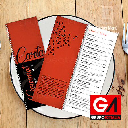 Diseño Gráfico · Impresión · Cartas Menú Restaurantes · Libro Encuadernadas DL Glasofonado Mate