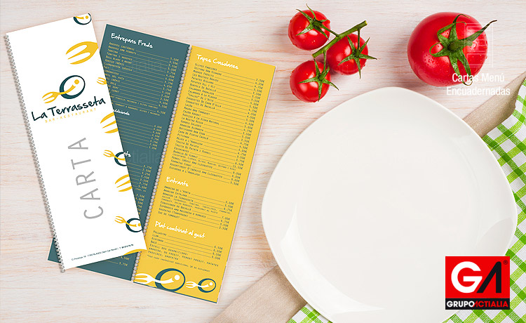 Diseño Gráfico · Impresión · Cartas Menú Restaurante · Libro Encuadernadas DL Plastificadas