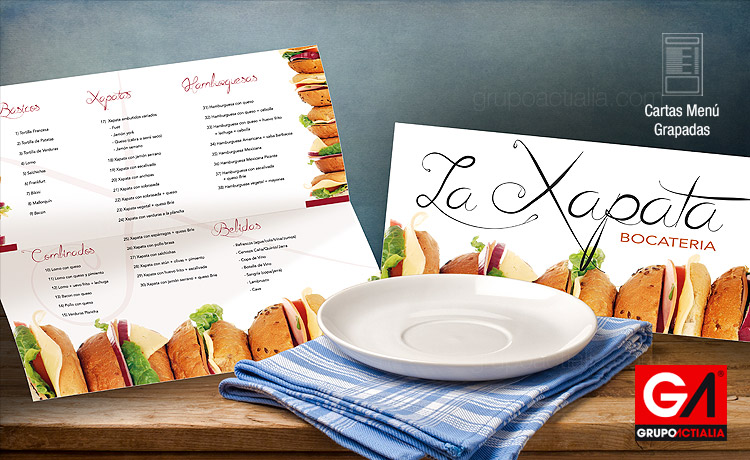 Diseño Gráfico · Impresión · Cartas Menú Restaurante · Grapadas A3 Largo