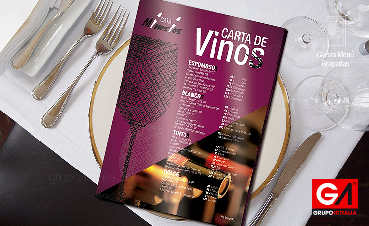 Diseño Gráfico · Impresión · Cartas Menú Restaurante · Grapadas A4