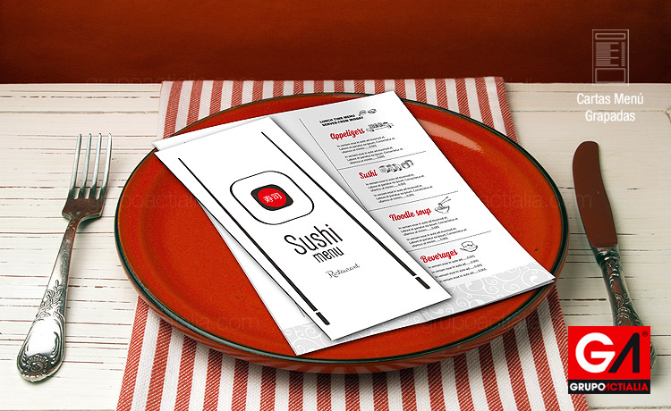 Diseño Gráfico · Impresión · Cartas Menú Restaurante · Grapadas A5 Largo